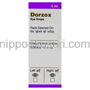 ドルゾラミド（トルソプトジェネリック）, Dorzox,  点眼薬 (Cipla)   使用法