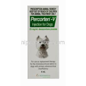 ペルコルテン-V 犬用注射,デスオキシコルチコステロンピバル酸エステル,25ml/ml 4ml　箱