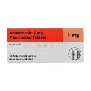 ジェネリックアリミデックス, アナストロゾール 1mg　28錠　箱