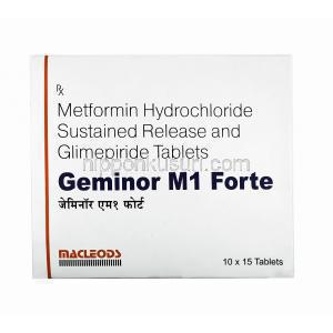 ジェミナー M フォルテ (グリメピリド/ メトホルミン) 1mg 箱