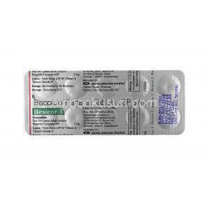 ベシコー (ビソプロロール) 5mg 錠剤裏面