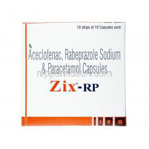 ジックス RP (アセクロフェナク/ パラセタモール/ ラベプラゾール) 箱