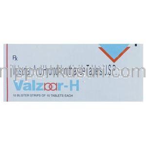 バルサルタン・ヒドロクロロチアジド配合, バルザーＨ Valzaar-H  80/12.5mg 錠 (Torrent) 箱