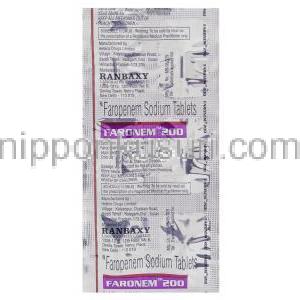 ファロネム Faronem, ファロム ジェネリック,  ファロペネム 200mg 錠 (Ranbaxy) 包装