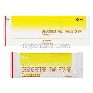 デソゲストレル　錠SP,セラゼッタ,製造元：MSD,　包装,箱表面