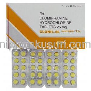 クロミプラミン, Clonil, 25 mg 錠 (Intas)　