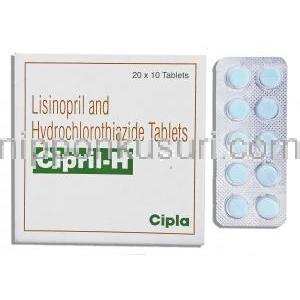 リシノプリル / ヒドロクロロチアジド配合, Cipril-H, 5mg/12.5mg 錠 (Cipla)