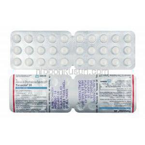 テノクロール (アテノロール/ クロルタリドン) 25mg 錠剤