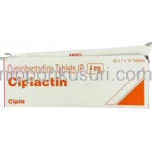 シプロヘプタジン  (ペリアクチンジェネリック), Ciplactin, 4mg 錠 (Merind) 箱
