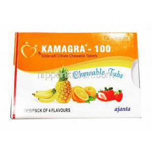 カマグラ - 100CT, クエン酸シルデナフィル　チュアブル錠  いちご/オレンジ/バナナ/パイナップル味 100mg