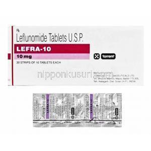 レフラ10 Lefra-10, アラバ ジェネリック, レフルノミド, 10mg, 箱、錠剤