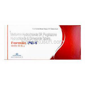 フォルミン PG (グリメピリド/ メトホルミン/ ピオグリタゾン) 1mg 箱