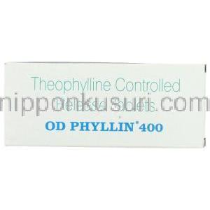 テオフィリン（ユニフィル ジェネリック）, OD Phyllin 400mg 錠 (Sidmak) 箱