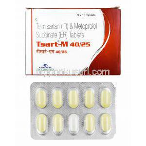 ツァート M (テルミサルタン/ メトプロロール) 25mg 箱、錠剤