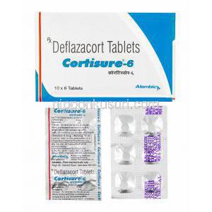 コルチゾン (デフラザコート) 6mg 箱、錠剤