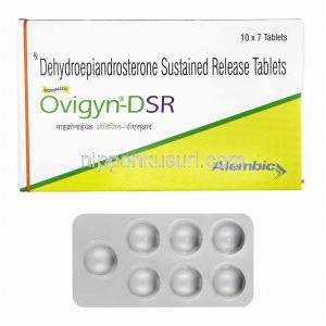 オビジン DSR (デヒドロエピアンドロステロン) 箱、錠剤
