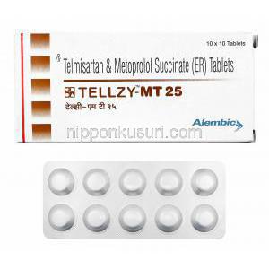 テルジー MT (テルミサルタン/ メトプロロール) 25mg 箱、錠剤