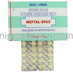 メフェナム酸 / ジサイクロミン配合, Meftal Spas,  250mg   10mg 錠
