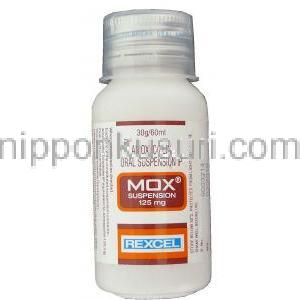 アモキシシリン（クラバモックスジェネリック）,Mox, 125mg / 60ml,  ドライシロップ (Ranbaxy)