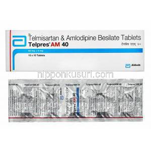 テルプレス AM (テルミサルタン/ アムロジピン) 40mg 箱、錠剤