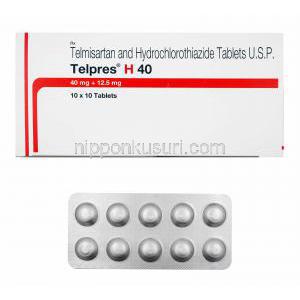 テルプレス H (テルミサルタン/ ヒドロクロロチアジド) 40mg 箱、錠剤