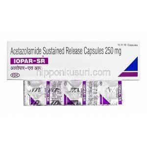 ロパールSR, Iopar-SR (アセタゾラミド) 箱、錠剤