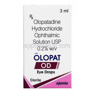 オロパット OD 点眼薬, 3ml 0.2%, 箱表面