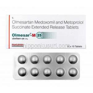 オルメサール M (オルメサルタン/ メトプロロール) 箱、錠剤