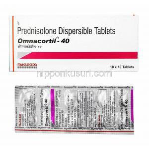 オムナコルチル, プレドニゾロン 40mg 箱、錠剤