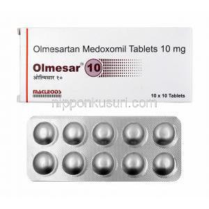 オルメサール (オルメサルタン) 10mg 箱、錠剤