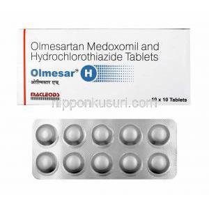 オルメサール H (ヒドロクロロチアジド/ オルメサルタン) 20mg 箱、錠剤