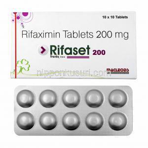 リファセット (リファキシミン) 200mg 箱、錠剤