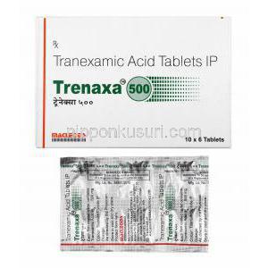 トレナクサ (トラネキサム酸) 500mg 箱、錠剤
