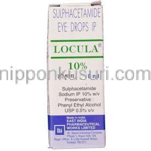 塩化スルファセタミド, Locula, 10% 10ML 点眼薬 (East India Pharma) 箱