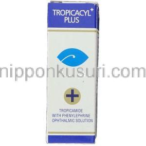 トロピカミド / フェニレフリン塩酸塩, Tropicacyl Plus,  0.8%/ 5% 5ML 点眼薬 (Sunways) 箱