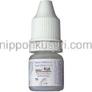 ケトロラクトロメタミン / フロキサシン, Ketlur  Plus, 0.5% w/v 点眼薬 (Sun Pharma) ボトル