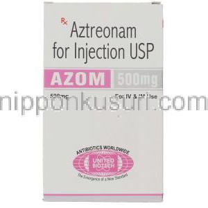 アズトレオナム（アザクタムジェネリック）, Azom 0.5gm 注射 (United Biotech)