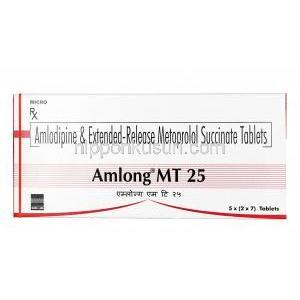 アムロング MT,アムロジピン 2.5mg / メトプロロール25 mg, 錠剤, 箱表面