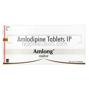 アムロング,アムロジピン 2.5 mg,錠剤, 箱表面