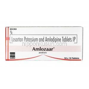 アムロザール,ロサルタン 50mg  / アムロジピン 5mg, 錠剤, 箱表面