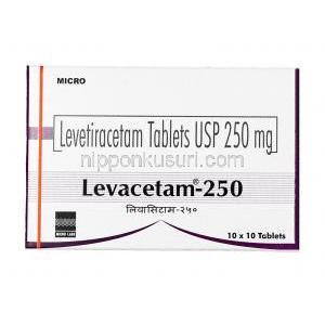 レバセタム, レベチラセタム 250 mg, 錠剤, 箱