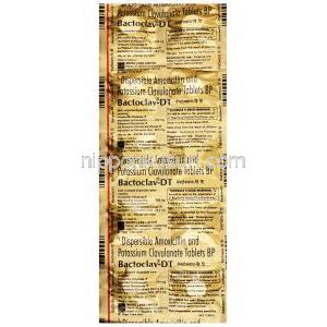 バクトクラブ DT,  アモキシシリン ,200 mg / クラブラン酸 28.5 mg, 錠（徐放性錠）,シート情報