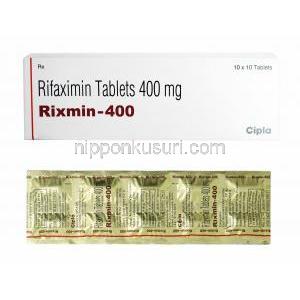 リキシミン (リファキシミン) 400mg 箱、錠剤