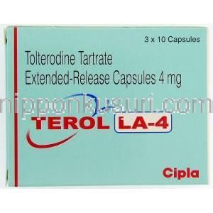 テロルLA, 酒石酸トルテロジン  4MG	 カプセル(Cipla)