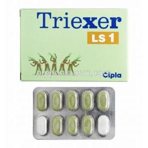 トリエクサー LS (グリメピリド1mg/ メトホルミン/ ピオグリタゾン) 箱、錠剤