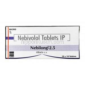 ネビロング, ネビボロール 2.5 mg, 錠剤, 箱表面