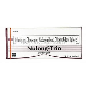 ヌロントリオ,オルメサルタン 40 mg /  シルニジピン 10 mg / クロルタリドン  12.5 mg, 錠剤, 箱表面