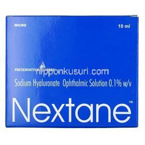 ネクスティン点眼薬, ヒアルロン酸ナトリウム 0.1% w/v,点眼薬 10ml, 箱表面