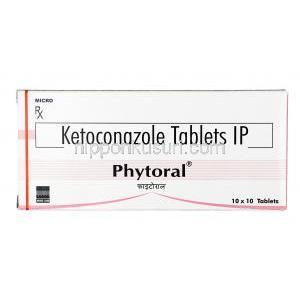 フィトラル, ケトコナゾール 200 mg,錠剤, 箱表面