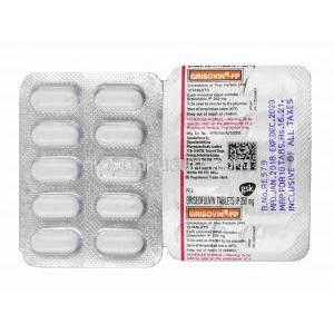 グリソビンFP,  グリセオフルビン 250mg 錠剤, シート情報
